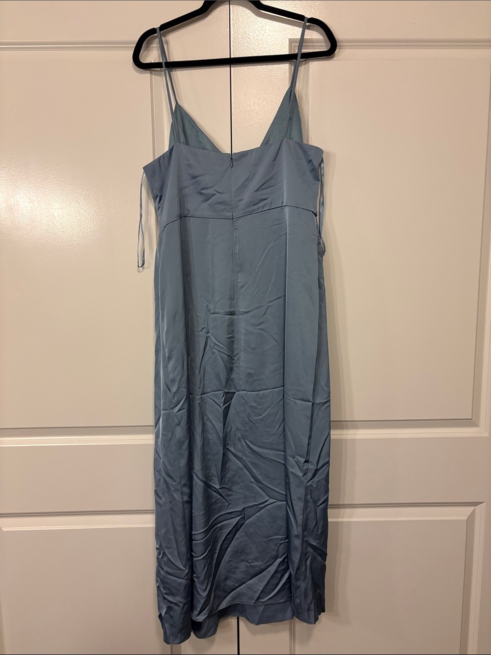 Jill Stuart Dusty Blue Satin Slip Midi Dress - Picture 4 of 5